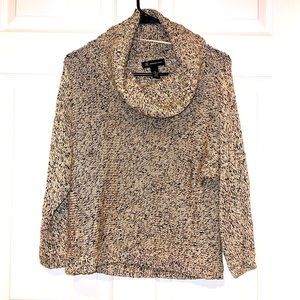 INC International Concepts - Cow Neck Knitted Sweater - Black & Gold - Medium